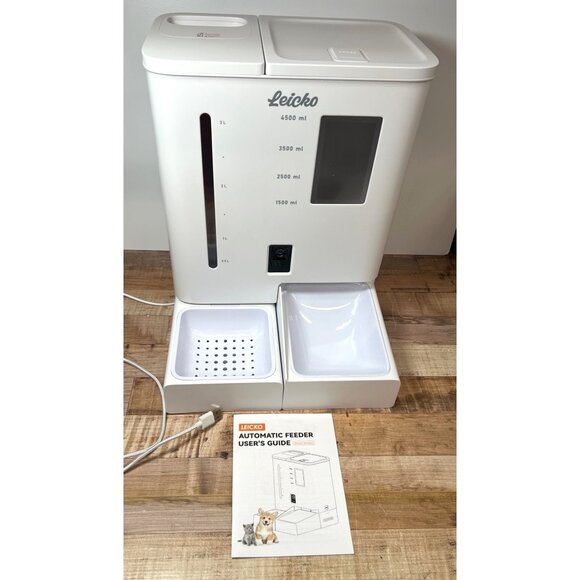 Leicko 4500ml Automatic Pet Feeder With LCD Display & Dual Bowls For Food & Wate - Picture 1 of 15